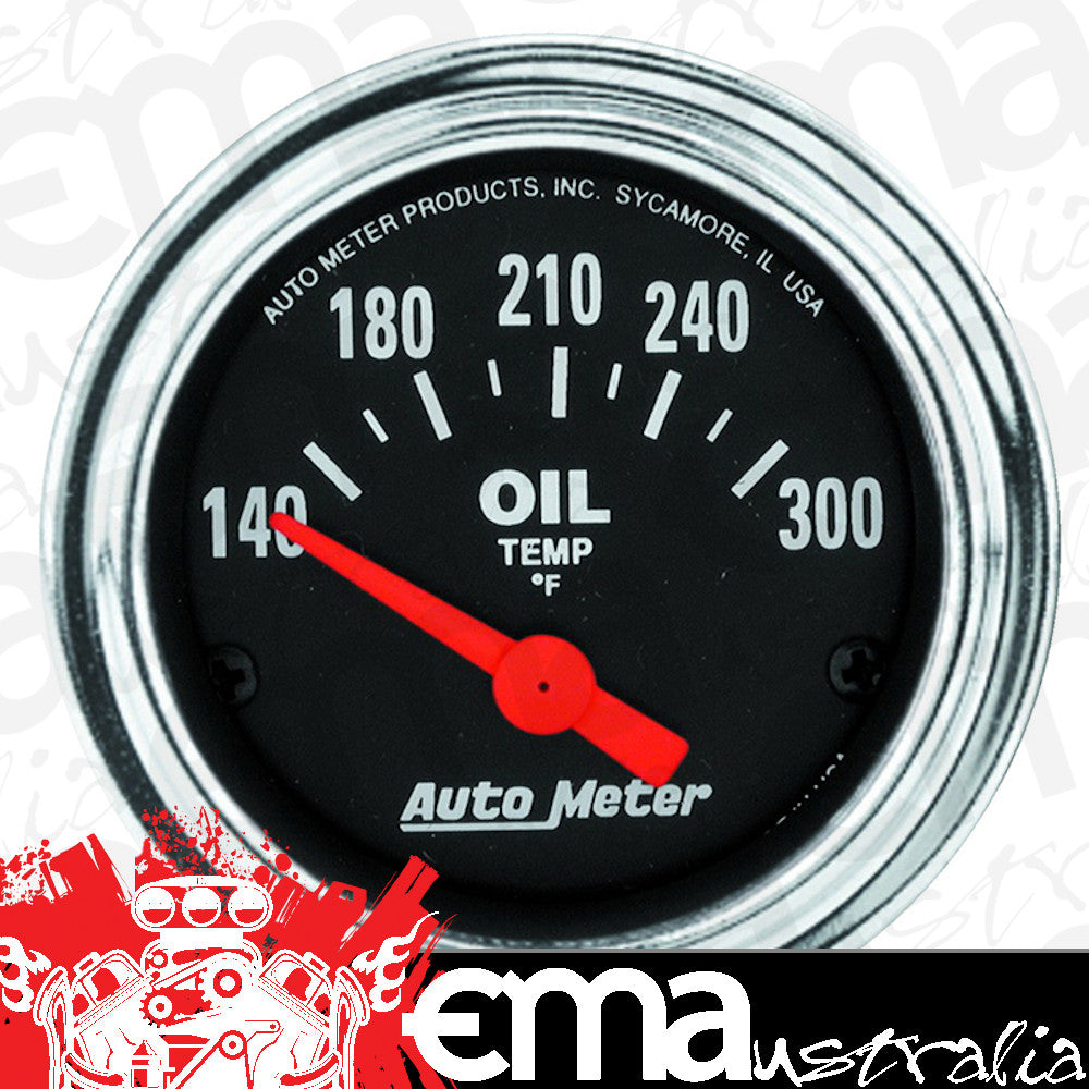 AutoMeter 2543 2-1/16" OIL TEMPERATURE, 140-300 F, TRADITIONAL CHROME