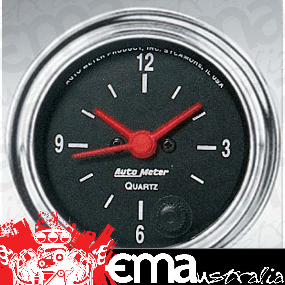 AutoMeter 2585 2-1/16" CLOCK, 12 HOUR, TRADITIONAL CHROME