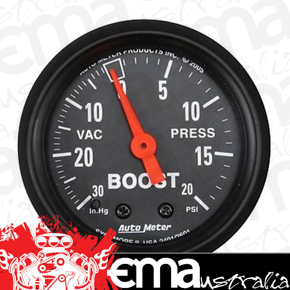 AutoMeter 2601 2-1/16" BOOST/VACUUM, 30 IN HG/20 PSI, Z-SERIES