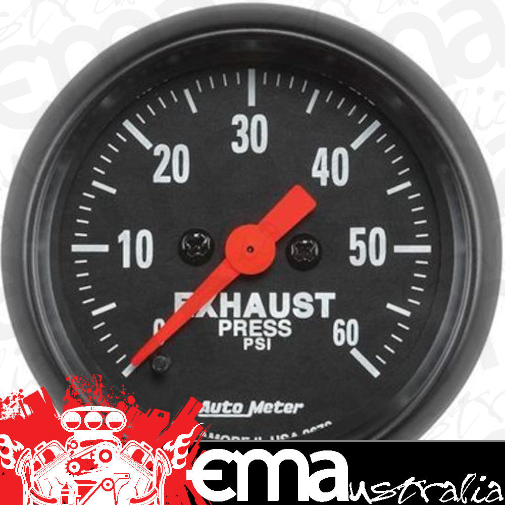 AutoMeter 2672 2-1/16" EXHAUST PRESSURE, 0-60 PSI, Z-SERIES