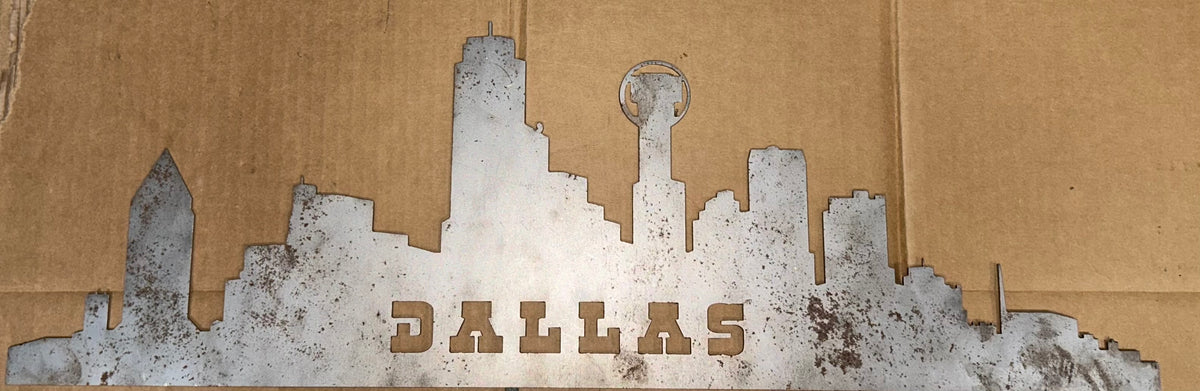EMA-PC-024 EMA-PC-024 Dallas Skyline Plasma Cut Sign 67.5cm x 22cm