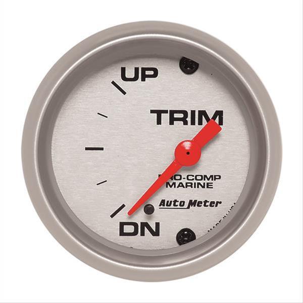 AutoMeter 200766-33 GAUGE, TRIM LEVEL, 2 1/16", 0ODOWN-90OUP, ELECTRIC, MARINE SILVER