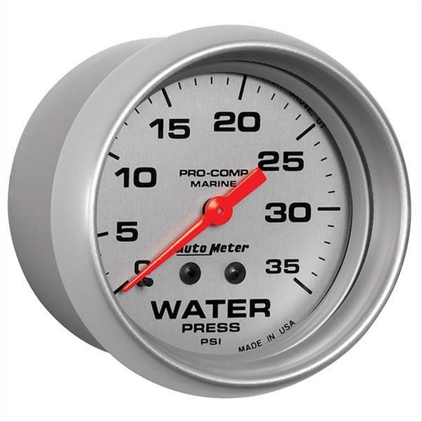 AutoMeter 200773-33 2-5/8" WATER PRESSURE, 0-35 PSI, MARINE SILVER ULTRA-LITE