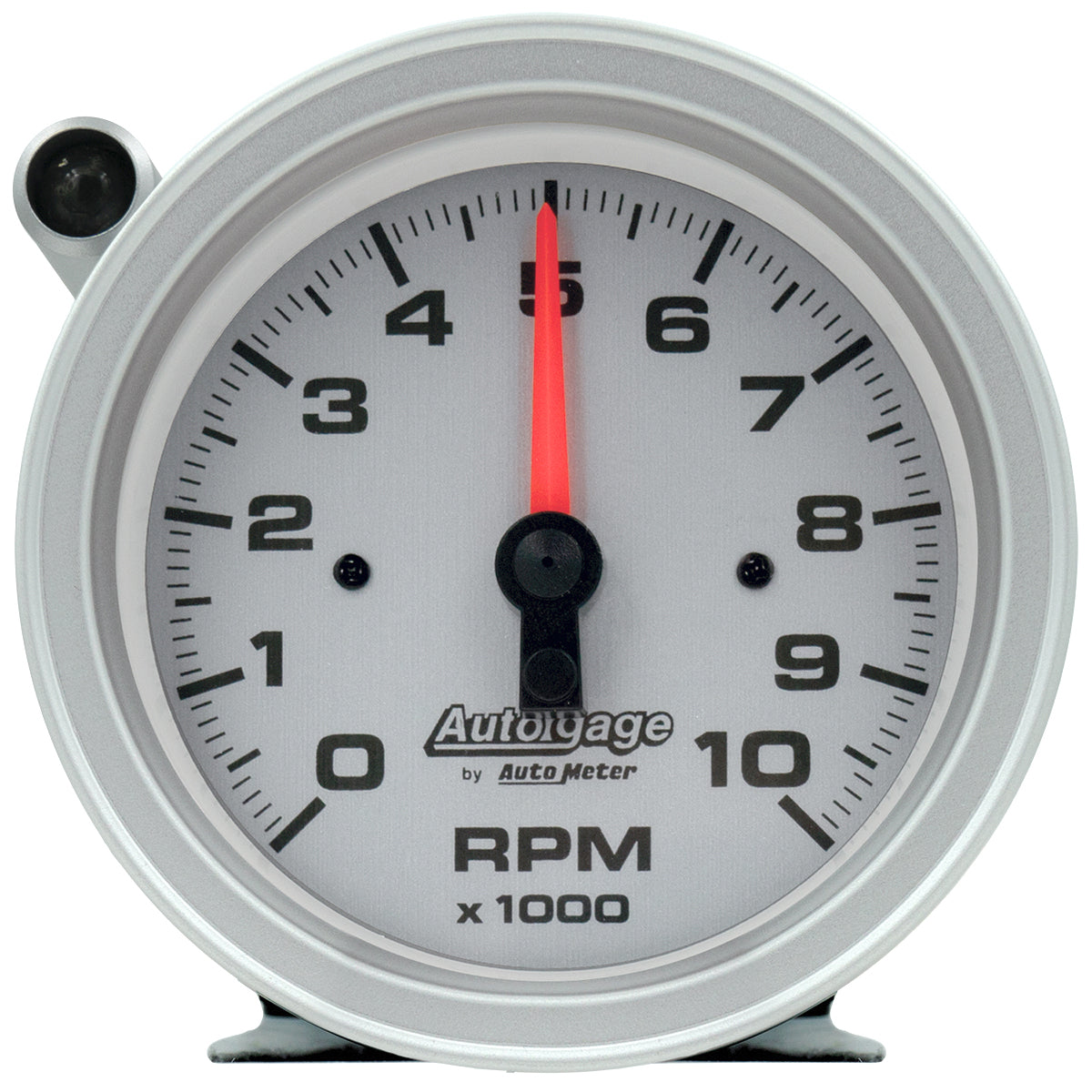 AutoMeter 233909 3-3/4" PEDESTAL TACHOMETER, 0-10,000 RPM, SILVER DIAL, W/EXTERNAL SHIFT-LIGHT