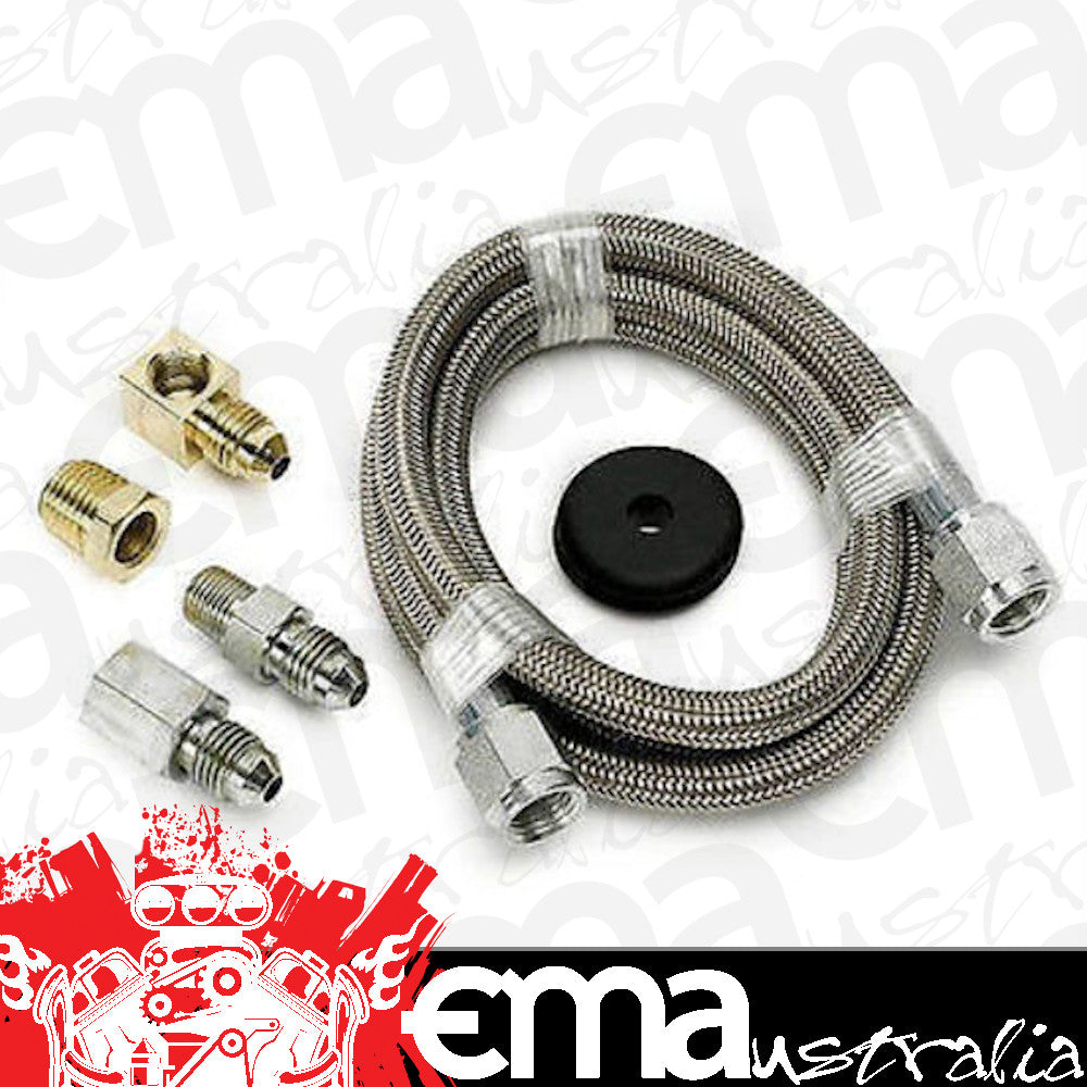 AutoMeter 3229 LINE, BRAIDED STAINLESS STEEL, #4 DIA., 4FT. LENGTH, -4AN AND 1/8" NPTF FITTINGS