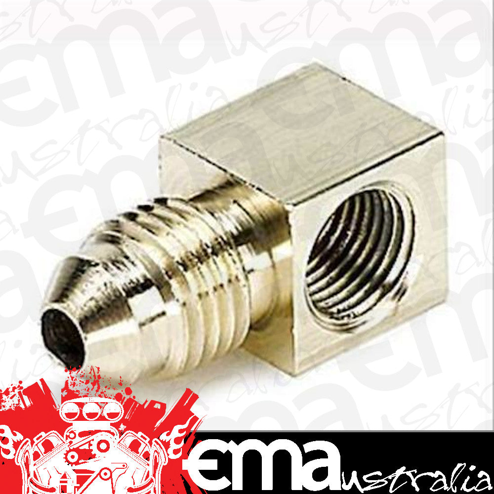 AutoMeter 3271 FITTING, ADAPTER, 90 , 1/8" NPTF FEMALE TO -4AN MALE, BRASS