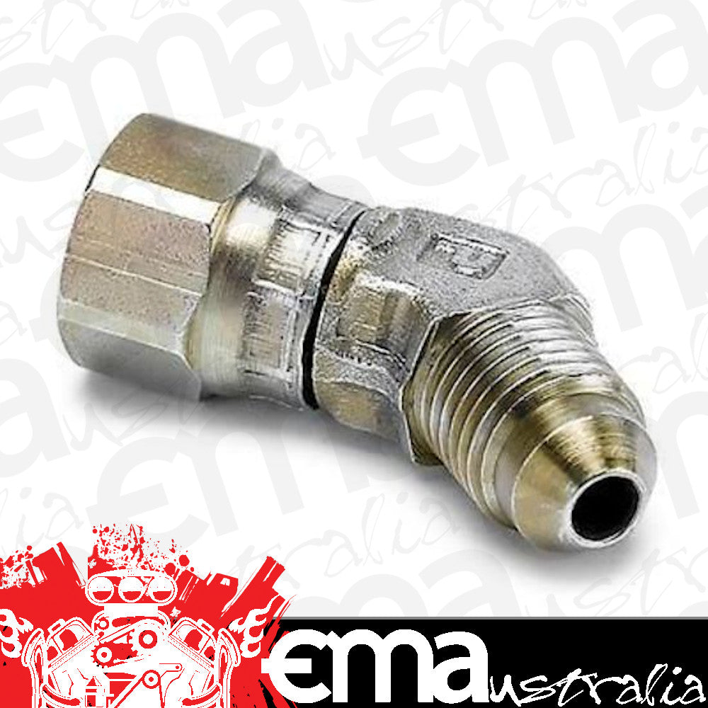 AutoMeter 3273 FITTING, ADAPTER, 45 , -4AN FEMALE TO -4AN MALE, STEEL