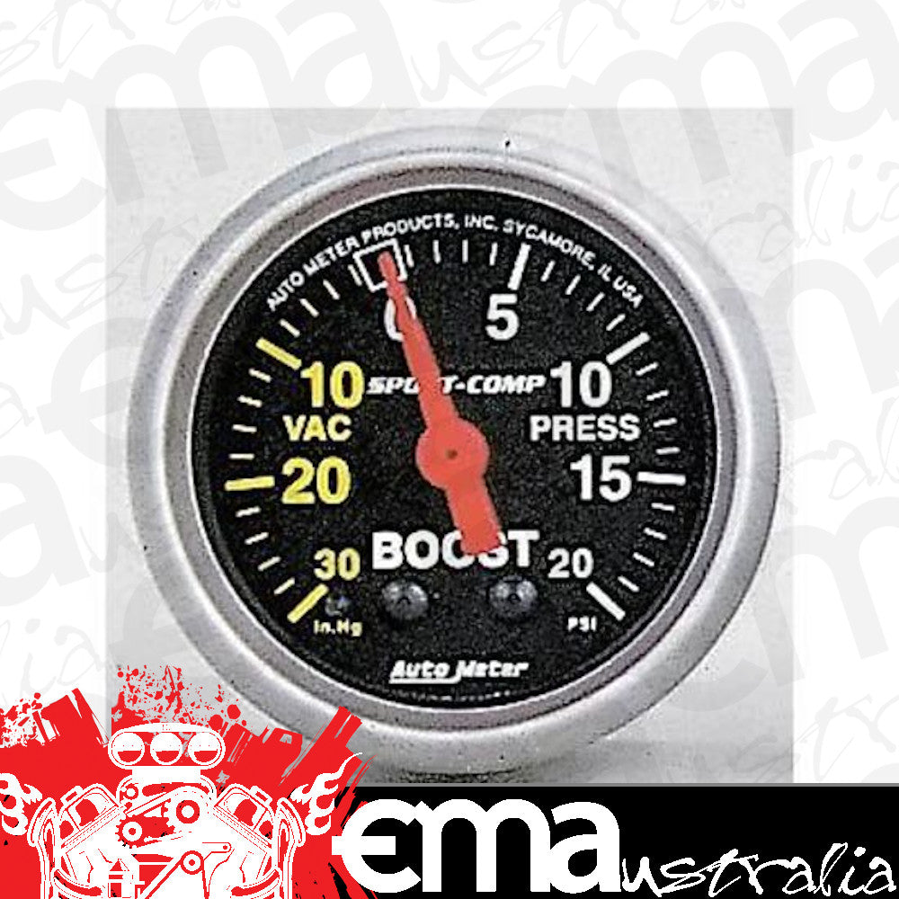 AutoMeter 3301 2-1/16" BOOST/VACUUM, 30 IN HG/20 PSI, SPORT-COMP