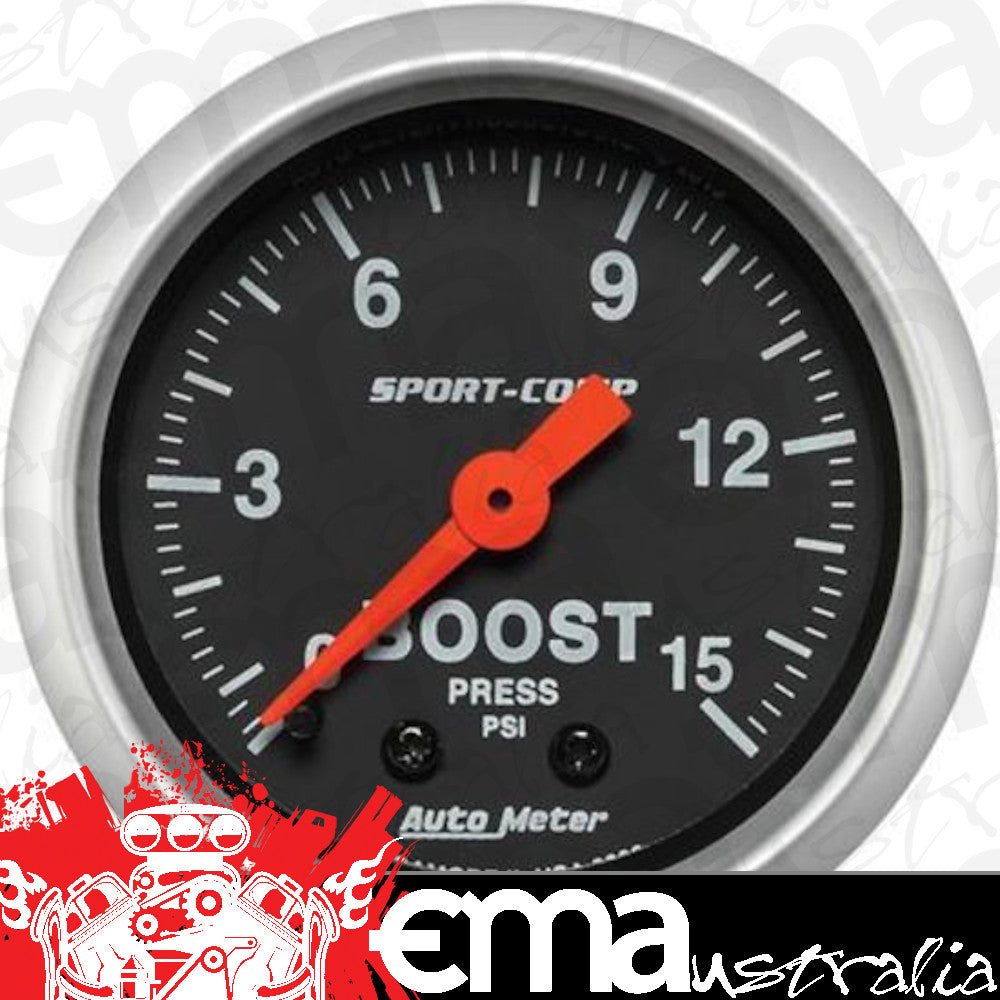 AutoMeter 3302 2-1/16" BOOST, 0-15 PSI, SPORT-COMP