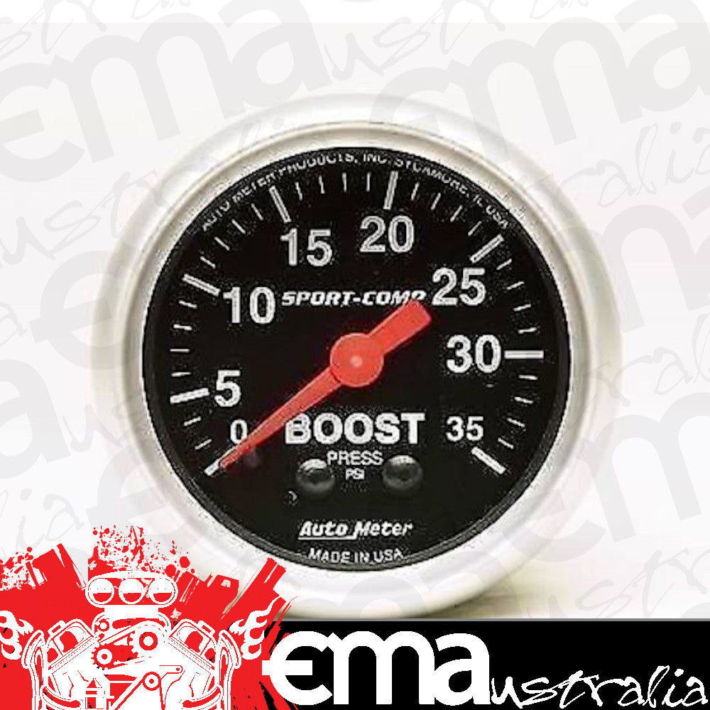 AutoMeter 3304 2-1/16" BOOST, 0-35 PSI, SPORT-COMP