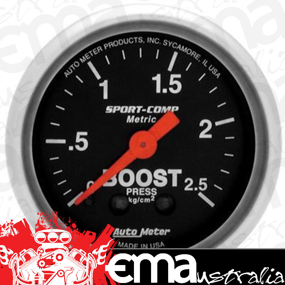 AutoMeter 3304-J GAUGE, BOOST, 2 1/16", 2.5KG/CM2, MECHANICAL, SPORT-COMP