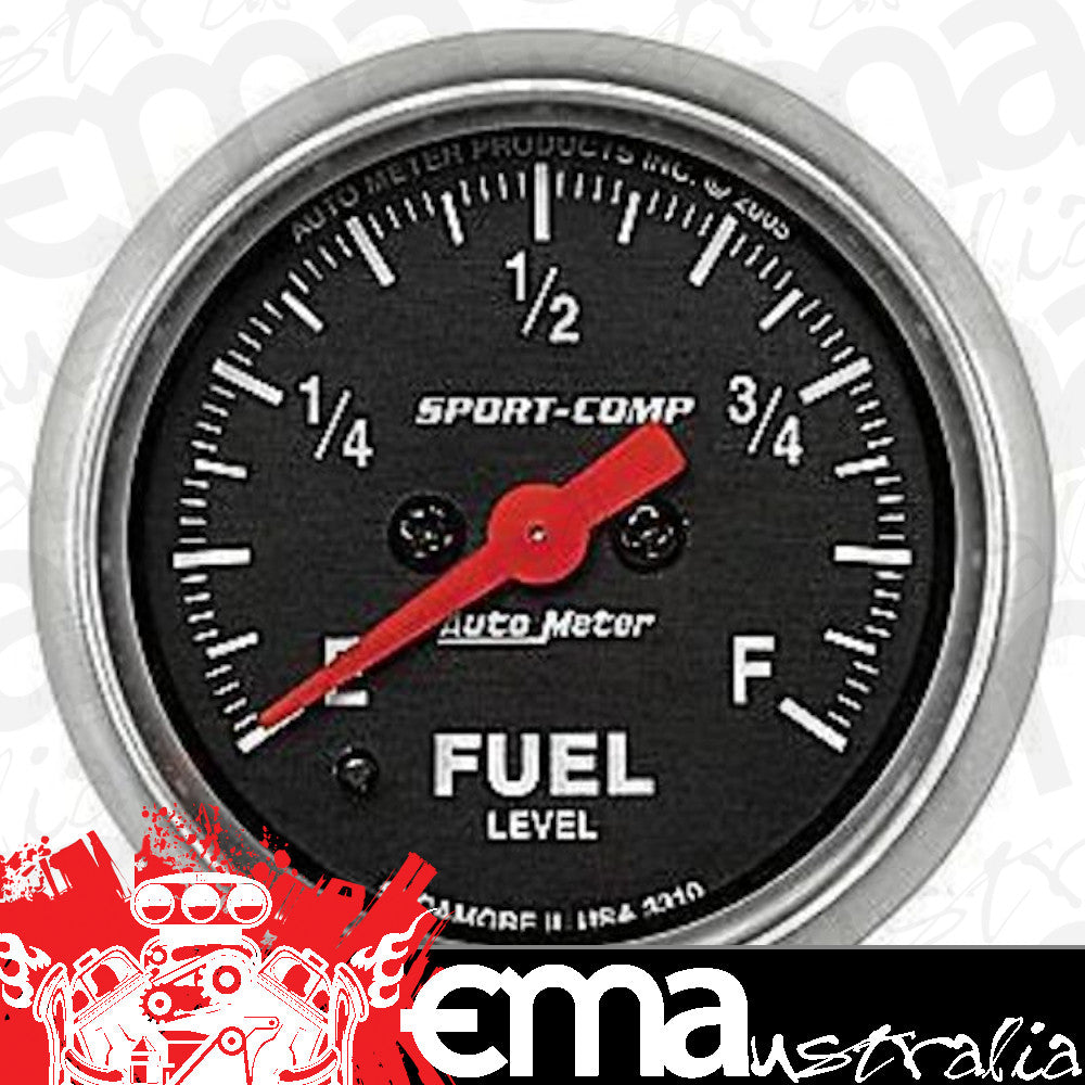 AutoMeter AU3310 Sport-Comp 2-1/16" Programmable Elec Fuel Level Gauge 0-280 OHMS