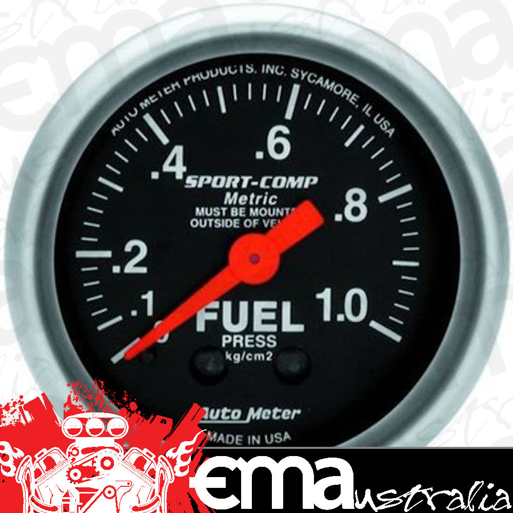 AutoMeter 3311-J GAUGE, FUEL PRESSURE, 2 1/16", 1.0KG/CM2, MECHANICAL, SPORT-COMP