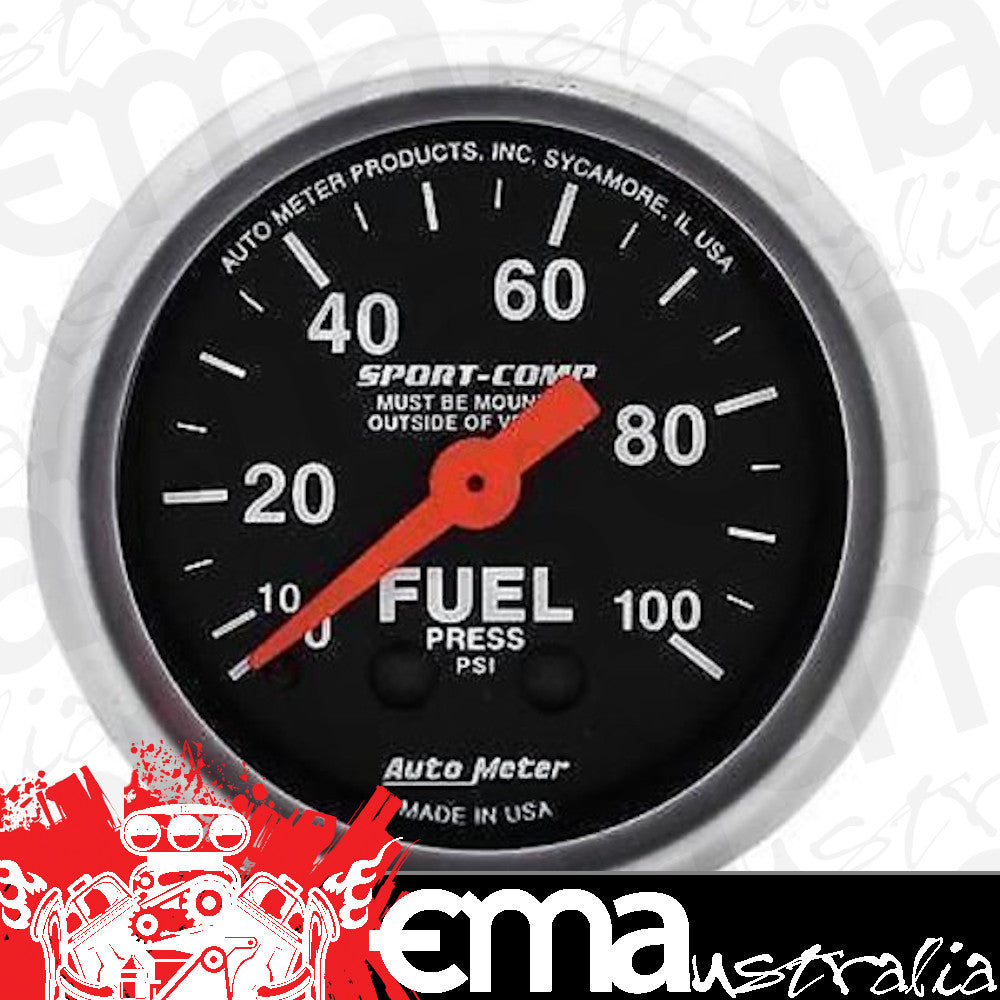 AutoMeter 3312 2-1/16" FUEL PRESSURE, 0-100 PSI, SPORT-COMP