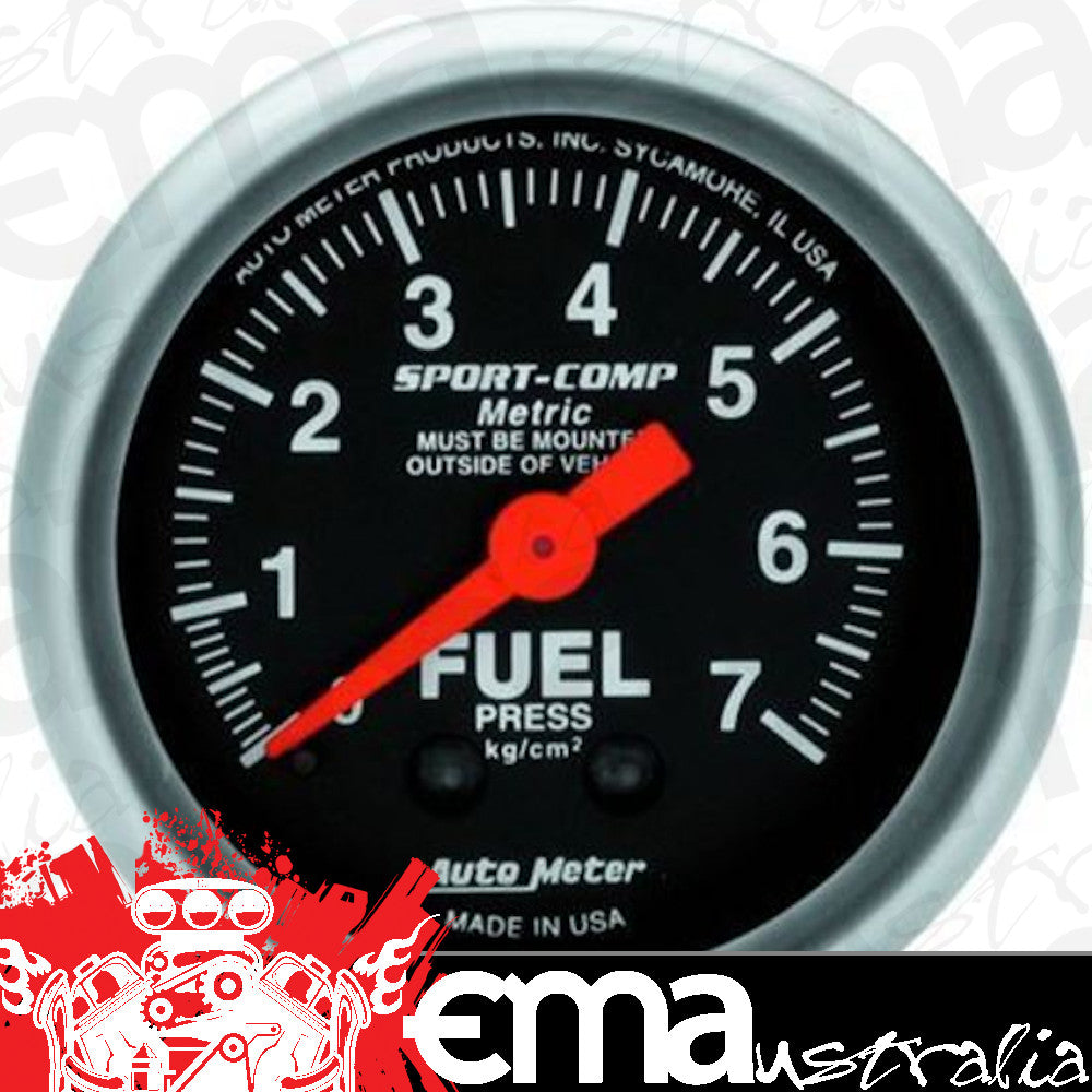AutoMeter 3312-J GAUGE, FUEL PRESSURE, 2 1/16", 7.0KG/CM2, MECHANICAL, SPORT-COMP