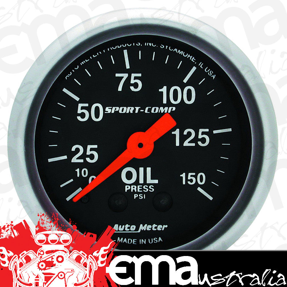 AutoMeter 3323 2-1/16" OIL PRESSURE, 0-150 PSI, SPORT-COMP