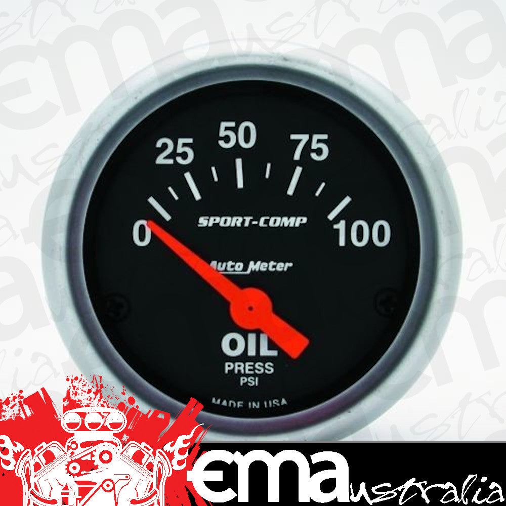 AutoMeter AU3327 Sport-Comp 2-1/16" Elec Oil Pressure Gauge 0-100 PSI