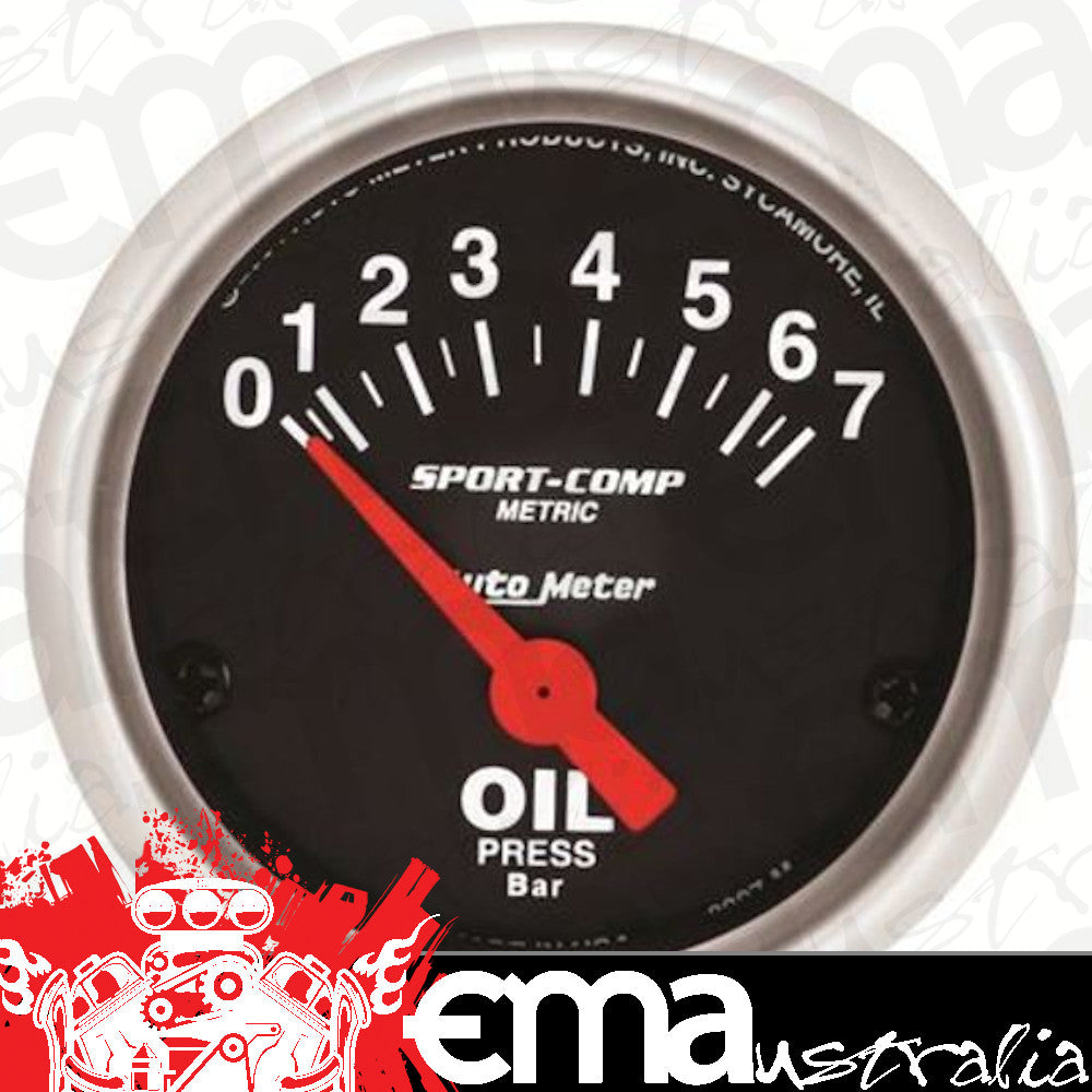 AutoMeter 3327-M GAUGE, OIL PRESSURE, 2 1/16", 7 BAR, ELECTRIC, SPORT-COMP