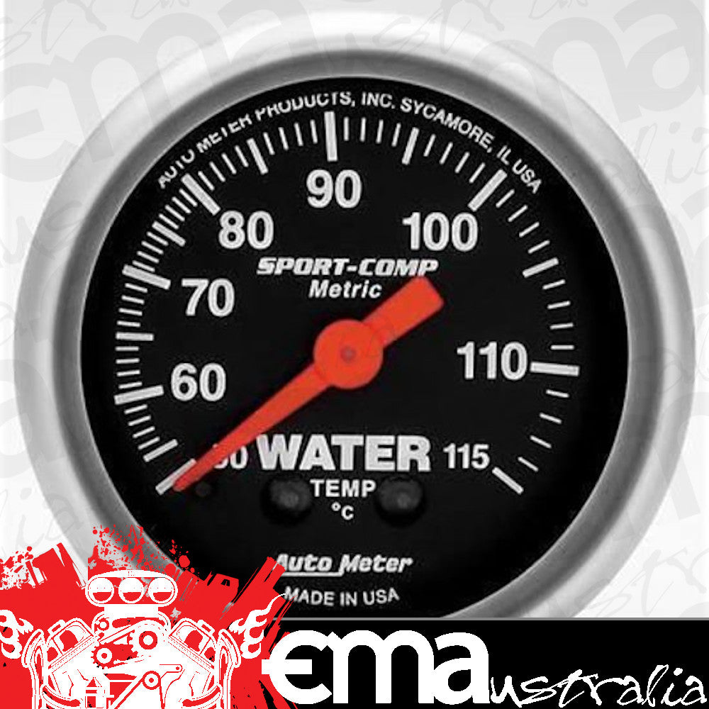 AutoMeter AU3332M Sport-Comp Water Temp Gauge 2-1/16"