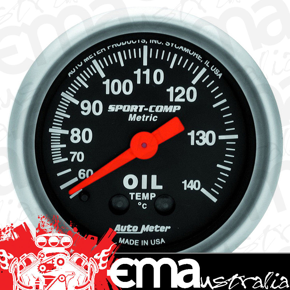 AutoMeter 3341-M GAUGE, OIL TEMP, 2 1/16", 60-140?C, MECHANICAL, SPORT-COMP