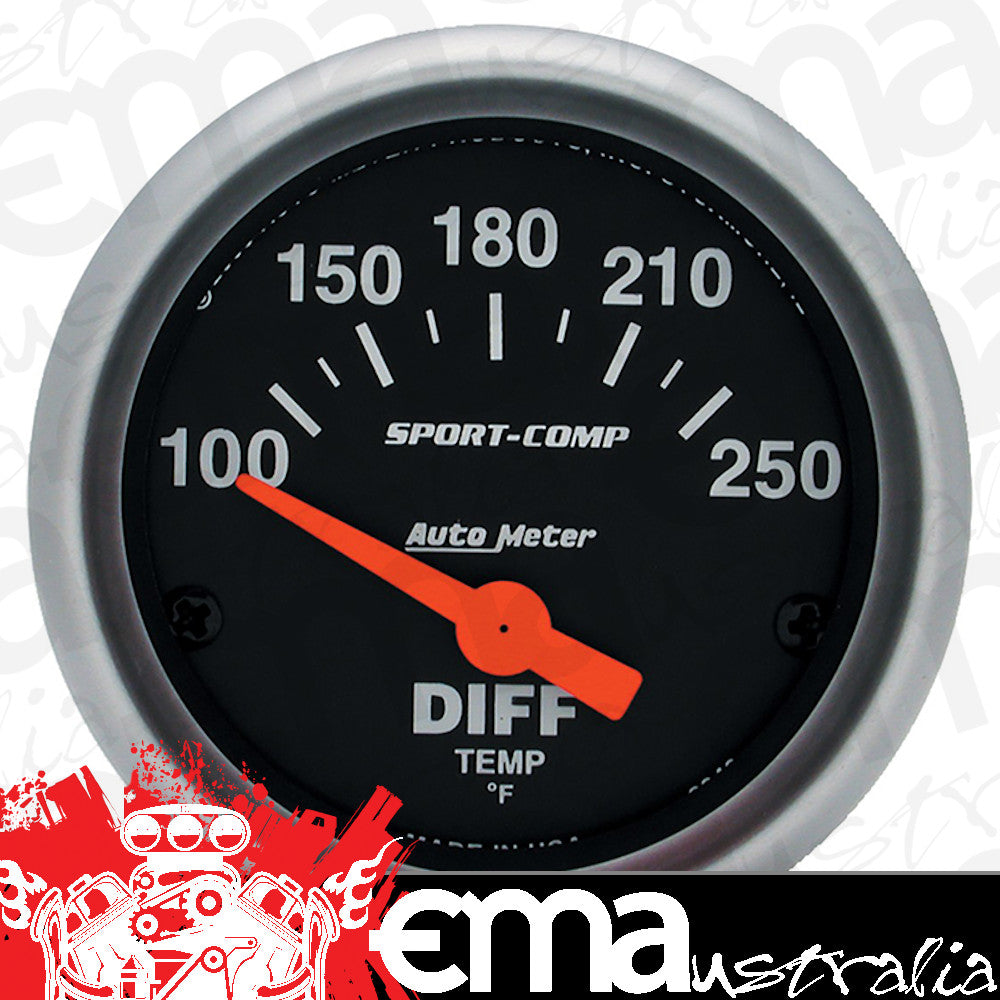 AutoMeter AU3349 Sport-Comp Differential Temp 100-250¶øF Gauge 2-1/16" Short Sweep Elec