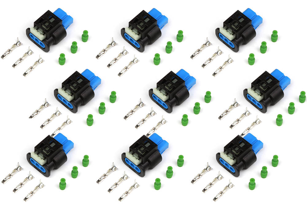 Haltech HT-030403 Plug and Pins Only - Ford Coyote 2nd Generation Ignition Coil Plugs - 2015-2017 (Set of 8)