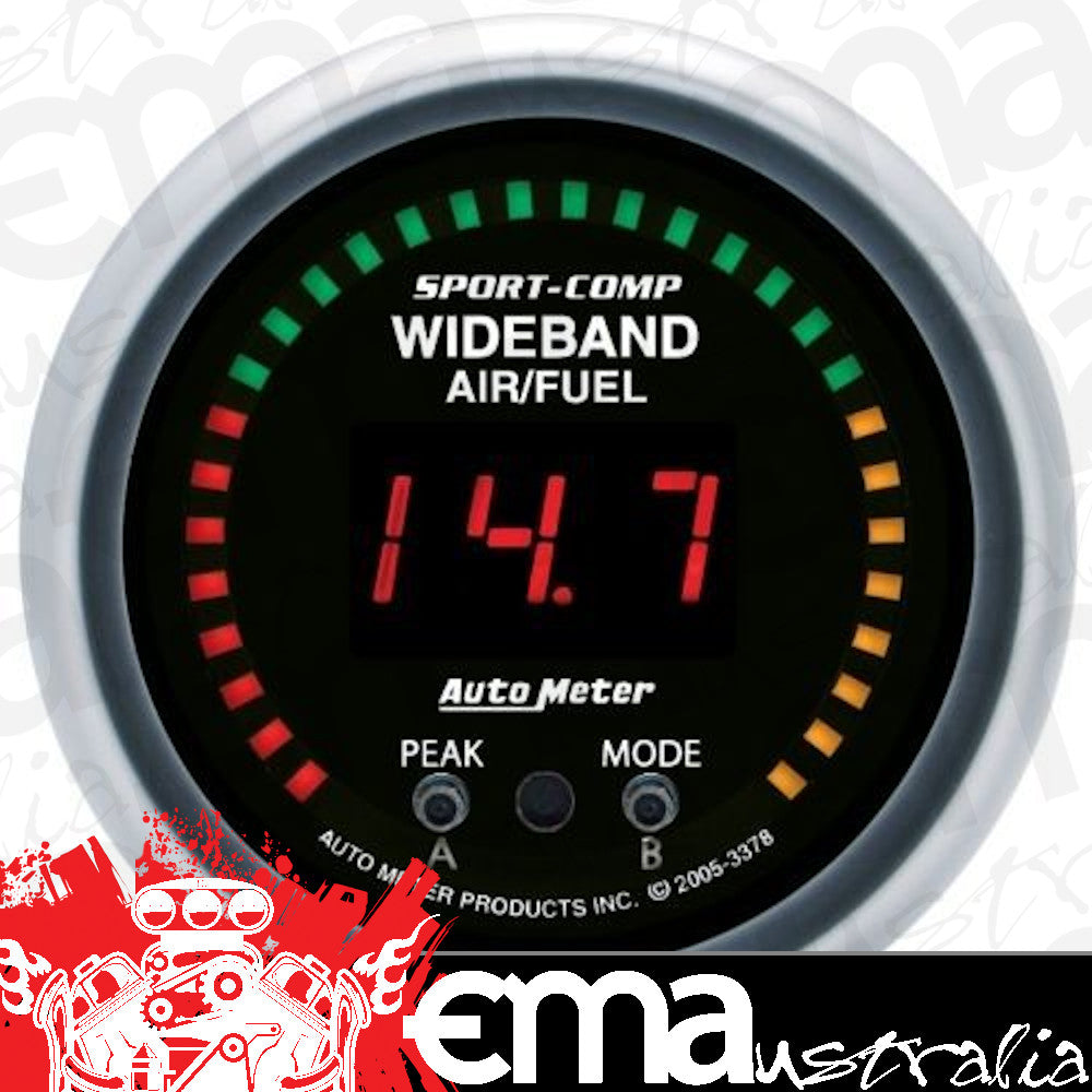 AutoMeter 3378 2-1/16" WIDEBAND PRO AIR/FUEL RATIO, 6:1-20:1 AFR, SPORT-COMP