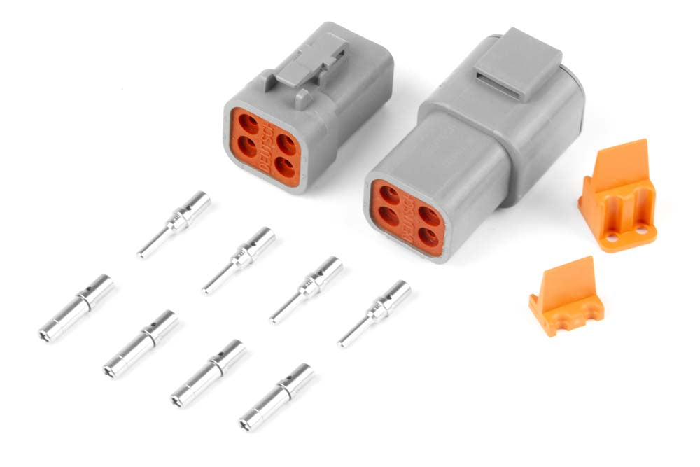 Haltech HT-031204 Plug and Pins Only - Matching Set of Deutsch DTP-4 Connectors (25 Amp)