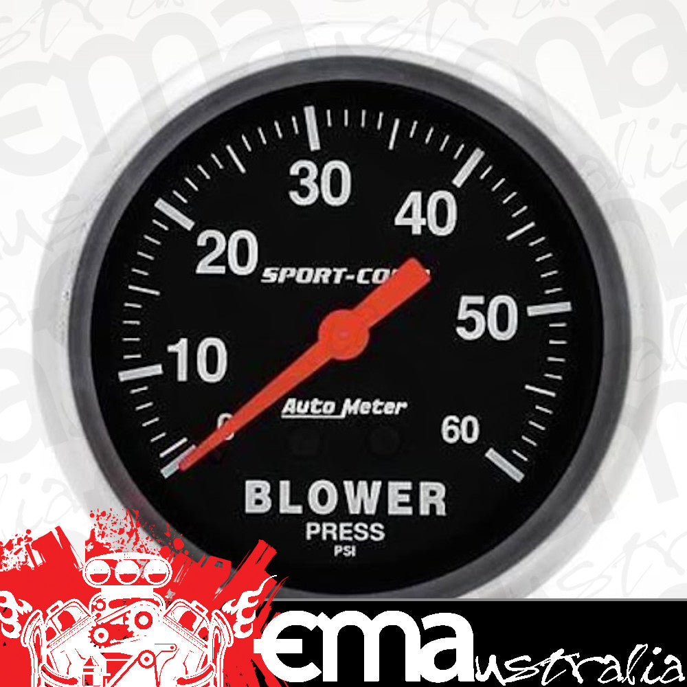 AutoMeter AU3402 Sport-Comp 2-5/8" Blower Pressure Gauge 0-60 PSI