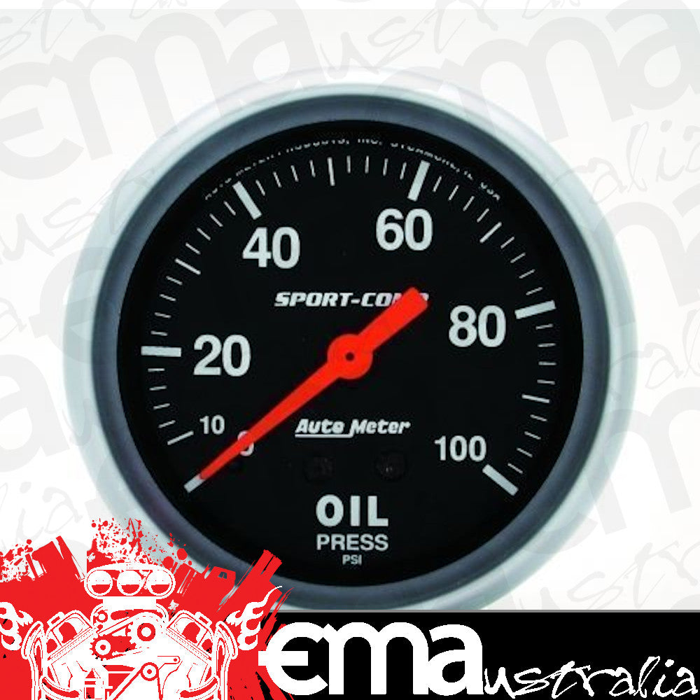AutoMeter 3421 2-5/8" OIL PRESSURE, 0-100 PSI, SPORT-COMP