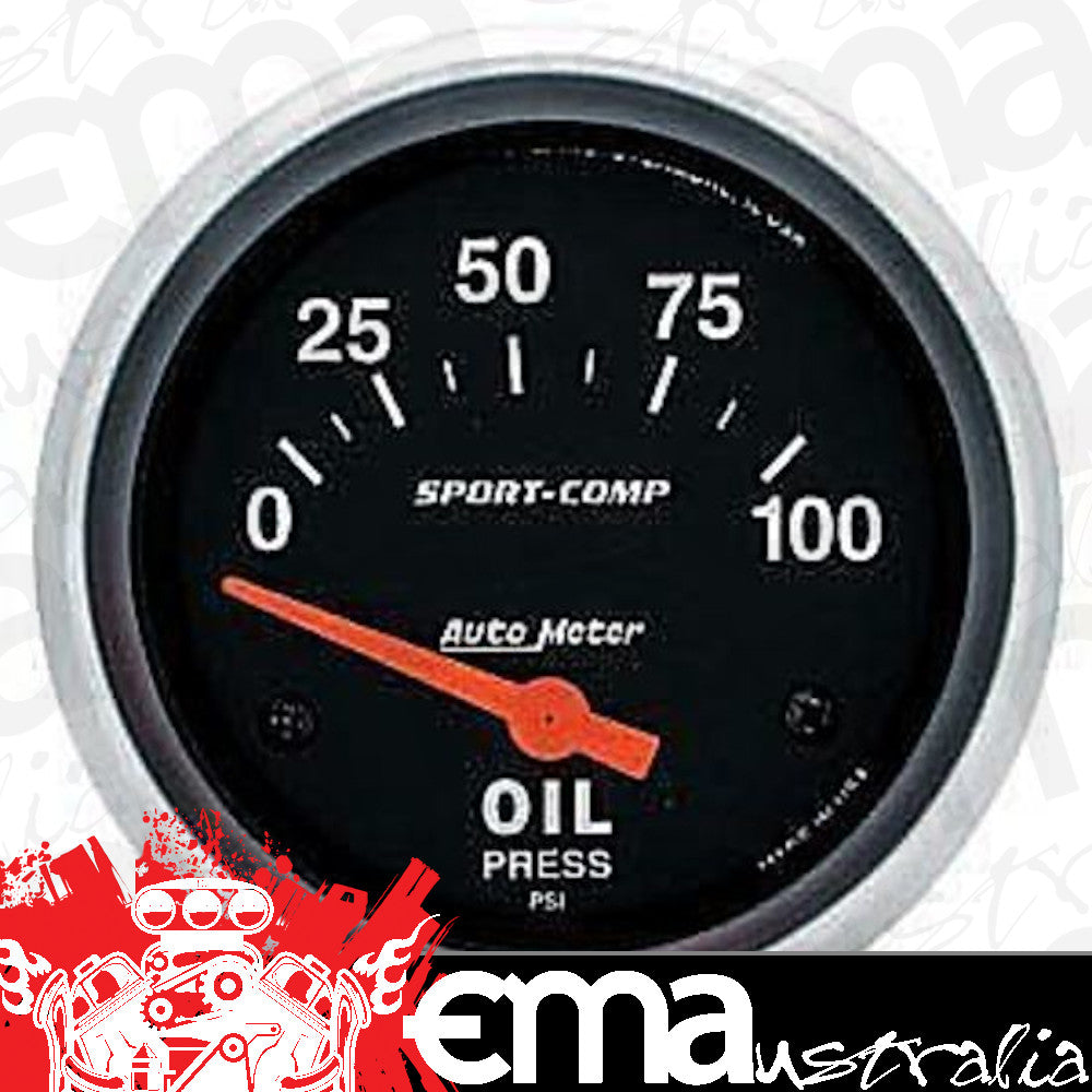AutoMeter AU3522 Sport-Comp 2-5/8" Elec Oil Pressure Gauge 0-100 PSI