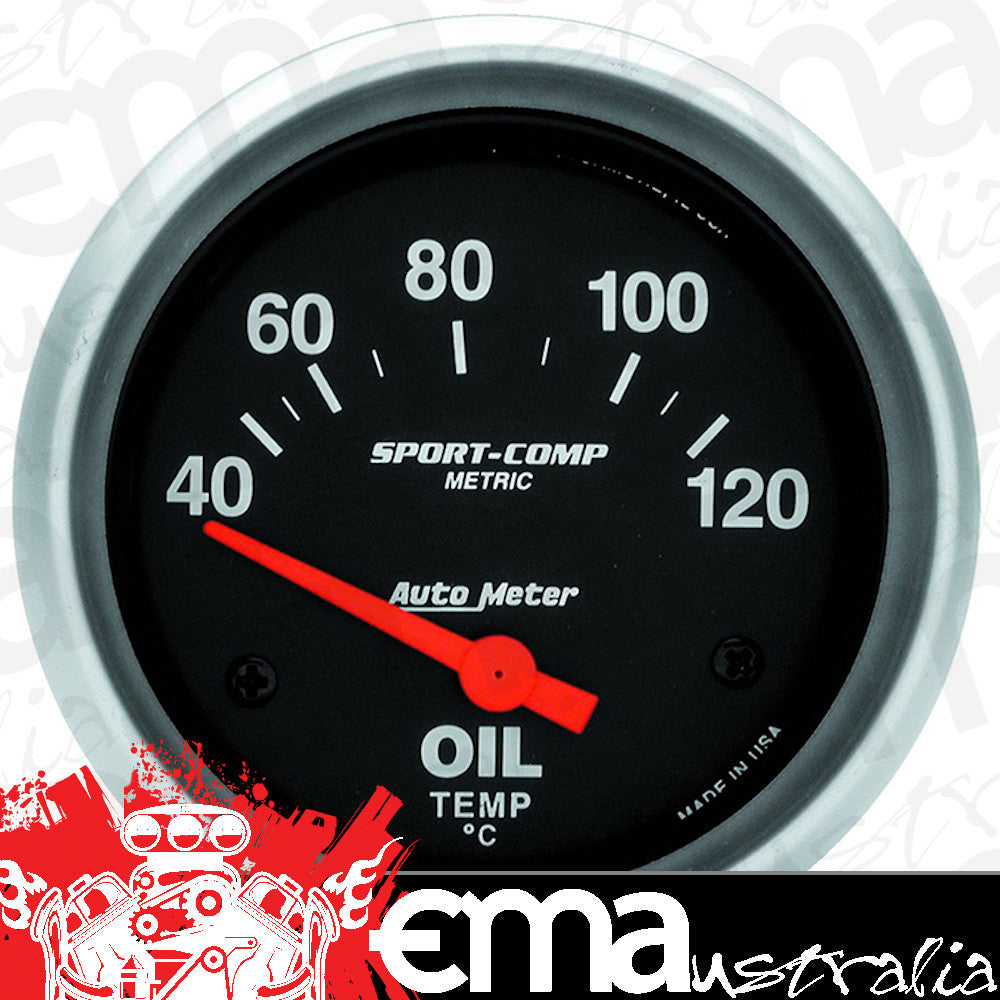 AutoMeter AU3542-M Sport-Comp Oil Temperature Gauge 2-5/8" Short Sweep Elec Metric 40-120Ç÷C