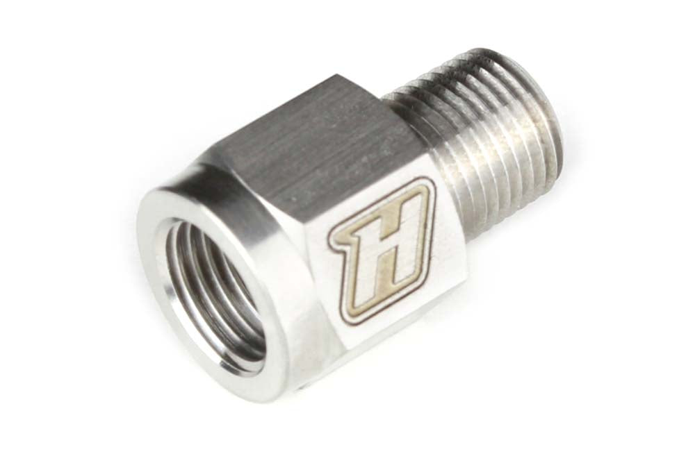 Haltech HT-010921 M10 x 1.0 to 1/8 BSPT Adaptor - Stainless Steel