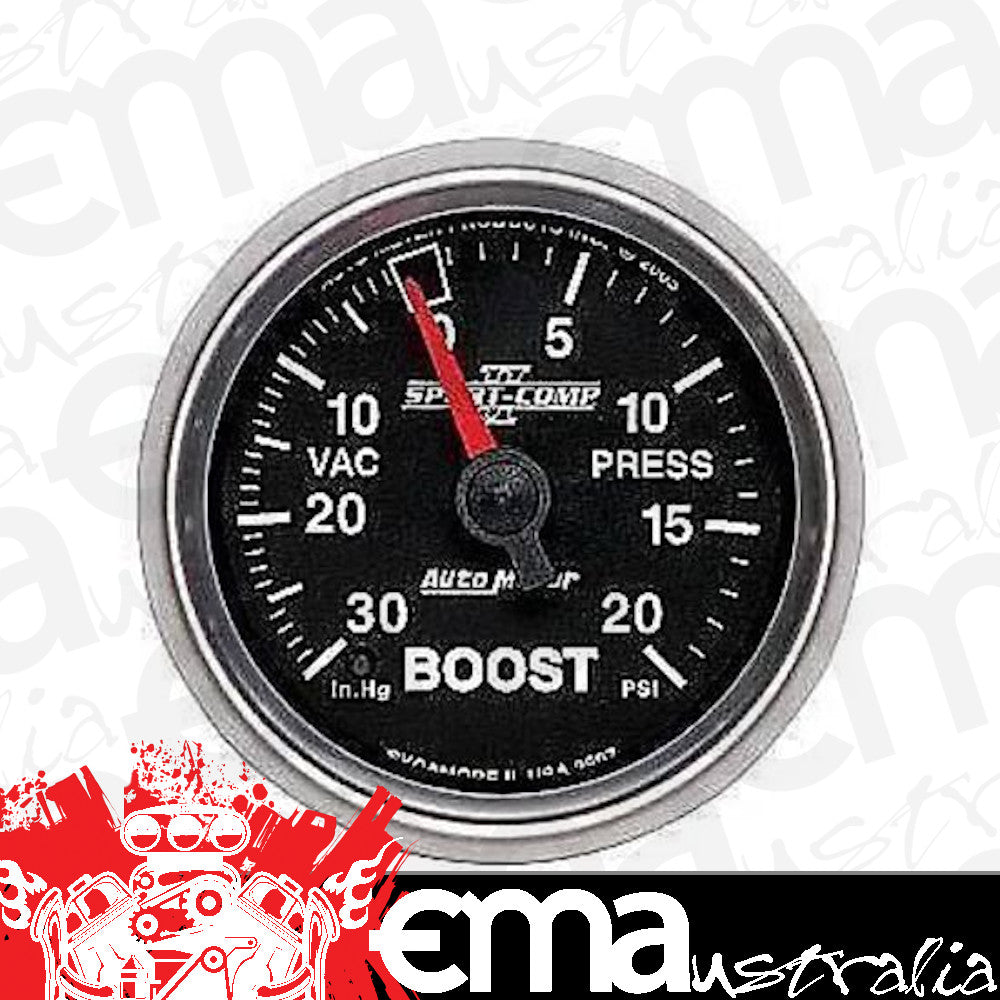 AutoMeter 3607 2-1/16" BOOST/VACUUM, 30 IN HG/20 PSI, SPORT-COMP II