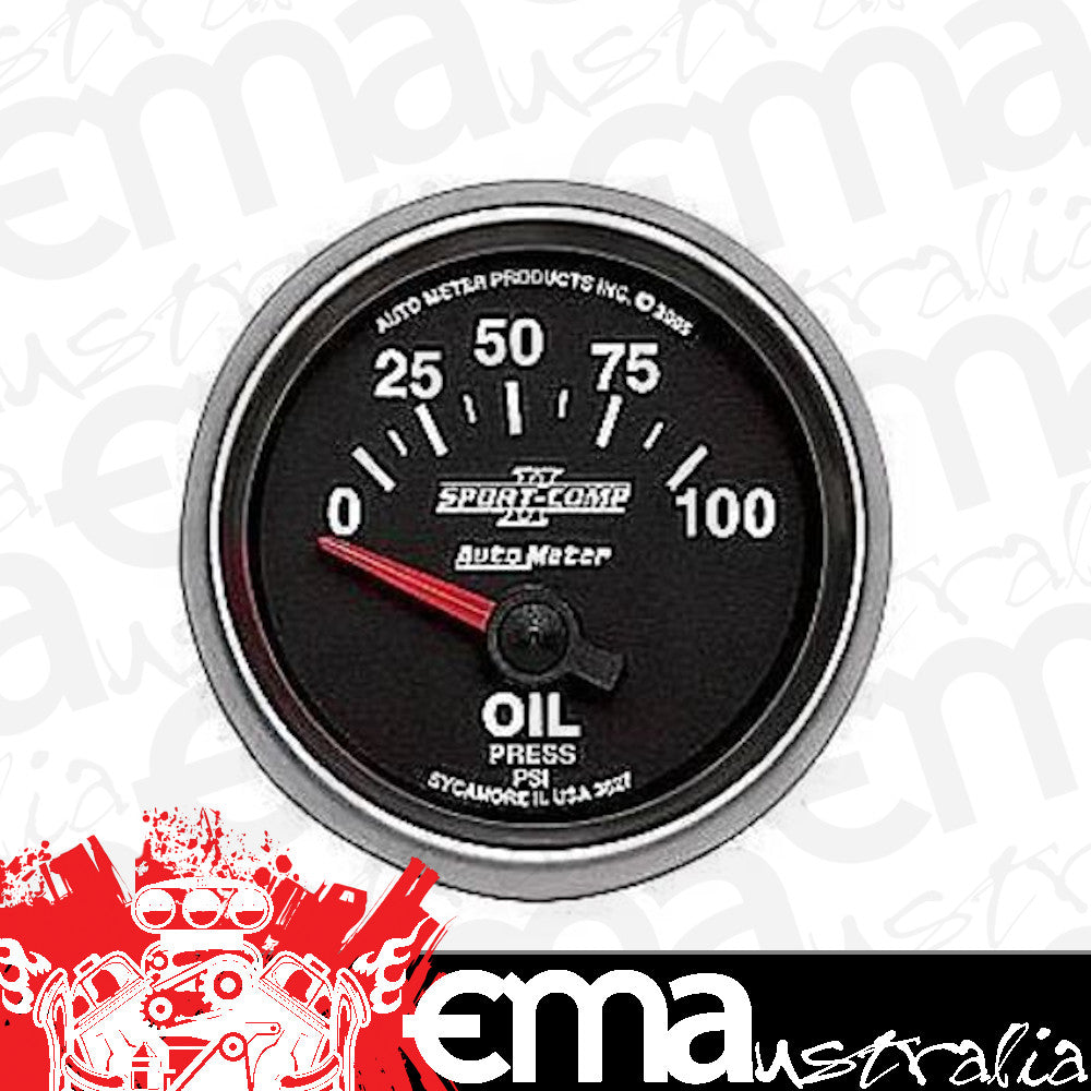 AutoMeter 3627 2-1/16" OIL PRESSURE, 0-100 PSI, SPORT-COMP II