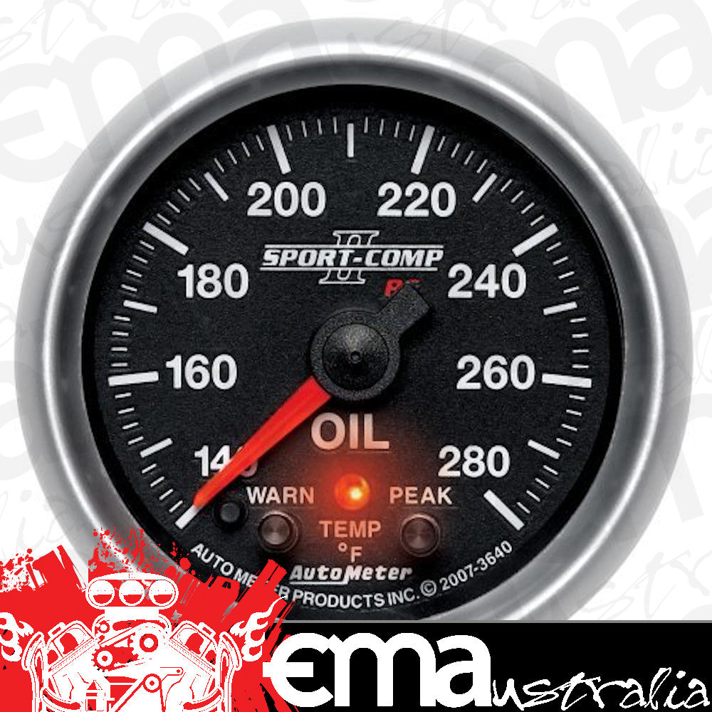 AutoMeter 3640 2-1/16" OIL TEMPERATURE, 140-280 F, SPORT-COMP II