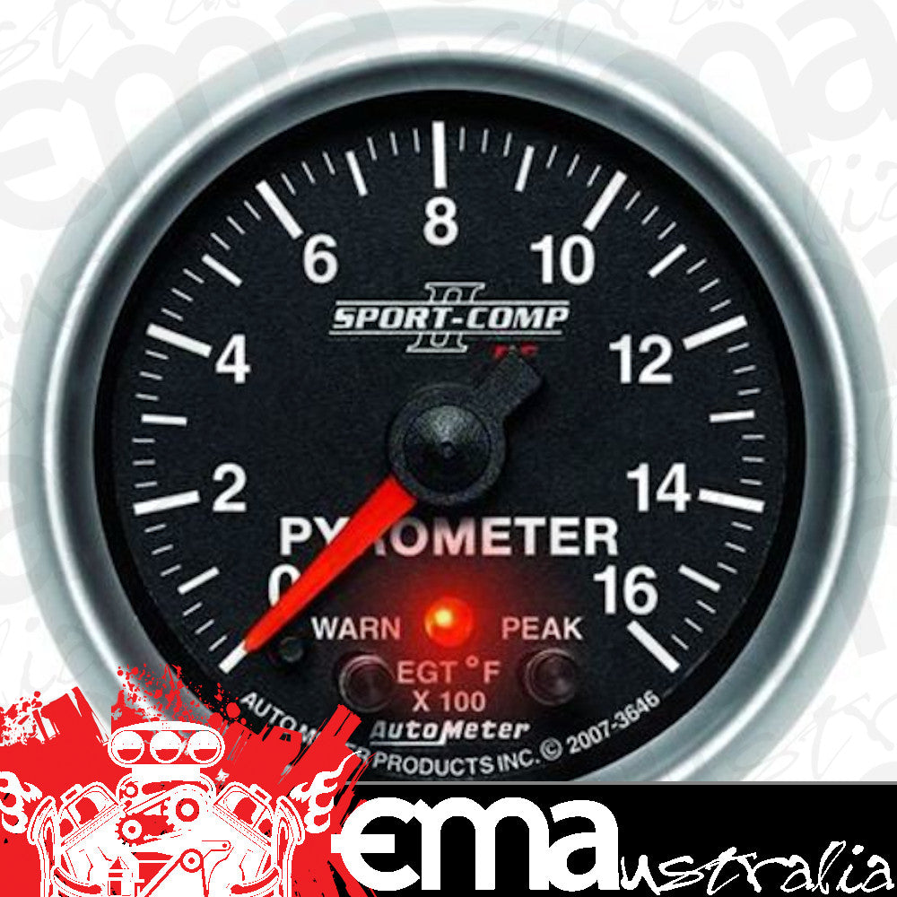 AutoMeter 3646 2-1/16" PYROMETER, 0-1600 F, SPORT-COMP II