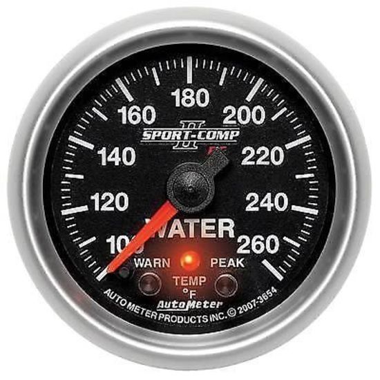 AutoMeter AU3654 Sport-Comp II 2-1/16" Elec Water Temp Gauge 100-260¶øF Peak/Warn