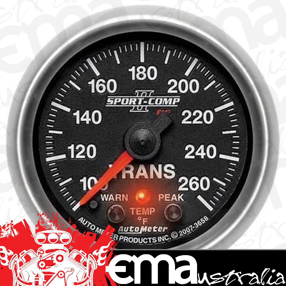 AutoMeter 3658 2-1/16" TRANSMISSION TEMPERATURE, 100-260 F, SPORT-COMP II