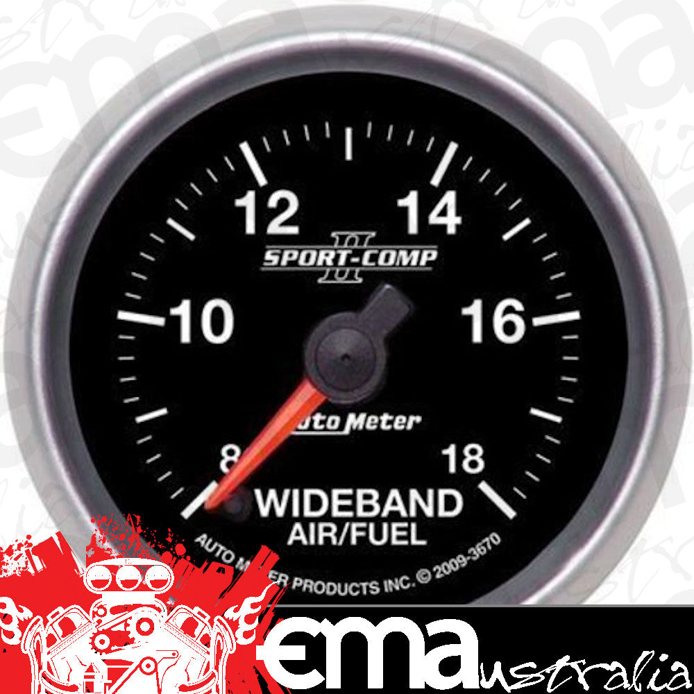 AutoMeter 3670 2-1/16" WIDEBAND AIR/FUEL RATIO, ANALOG, 8:1-18:1 AFR, SPORT-COMP II