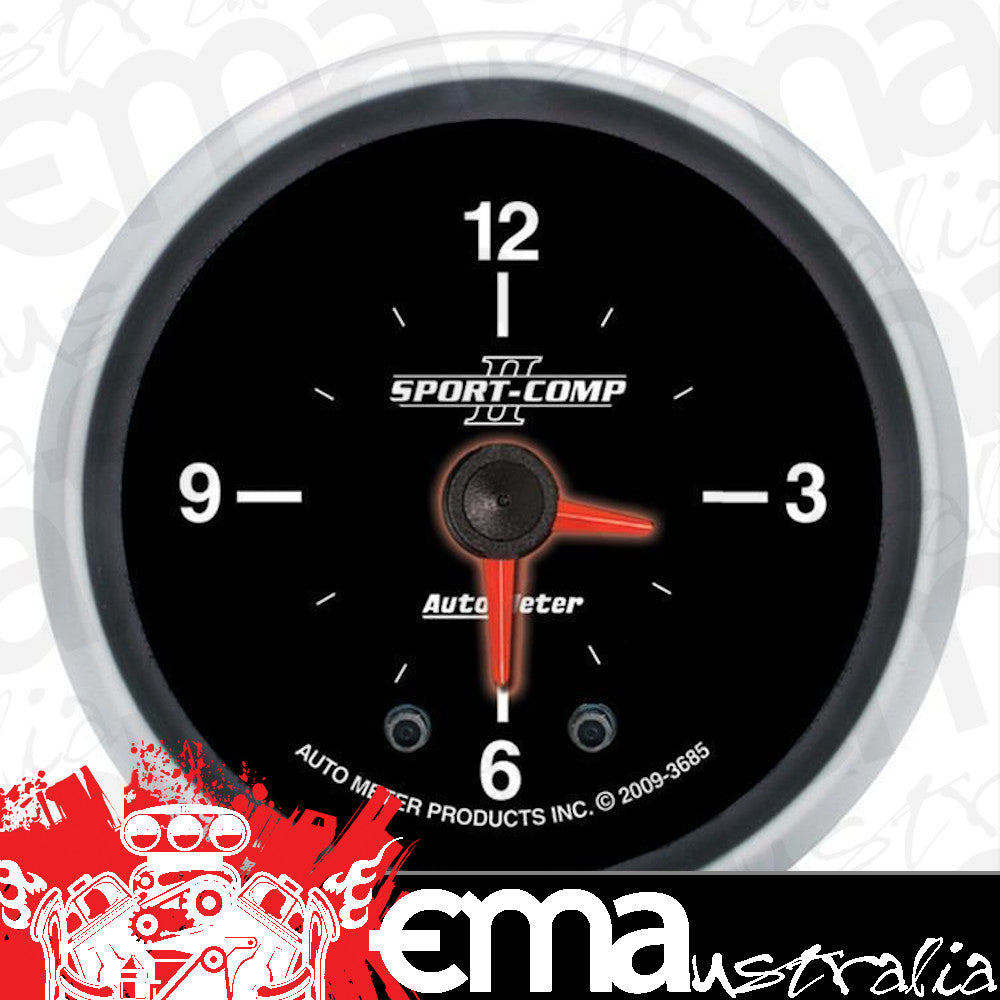 AutoMeter 3685 2-1/16" CLOCK, 12 HOUR, SPORT-COMP II