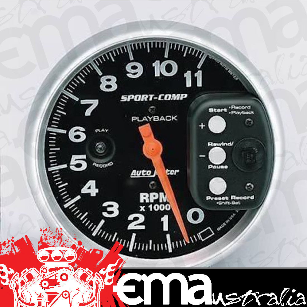 AutoMeter AU3967 Sport-Comp 5" Tachometer 0-11000 RPM with Playback