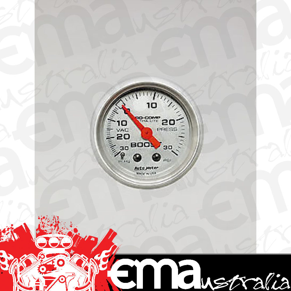 AutoMeter AU4303 Ultra-Lite 2-1/16" Mech Boost Vacuum Gauge 30In. Hg/30PSI