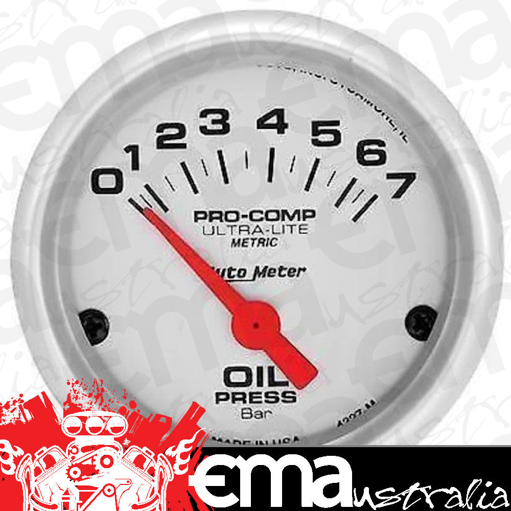 AutoMeter AU4327-M Ultra-Lite 2-1/16" Elec Oil Pressure Gauge 0-7 Bar
