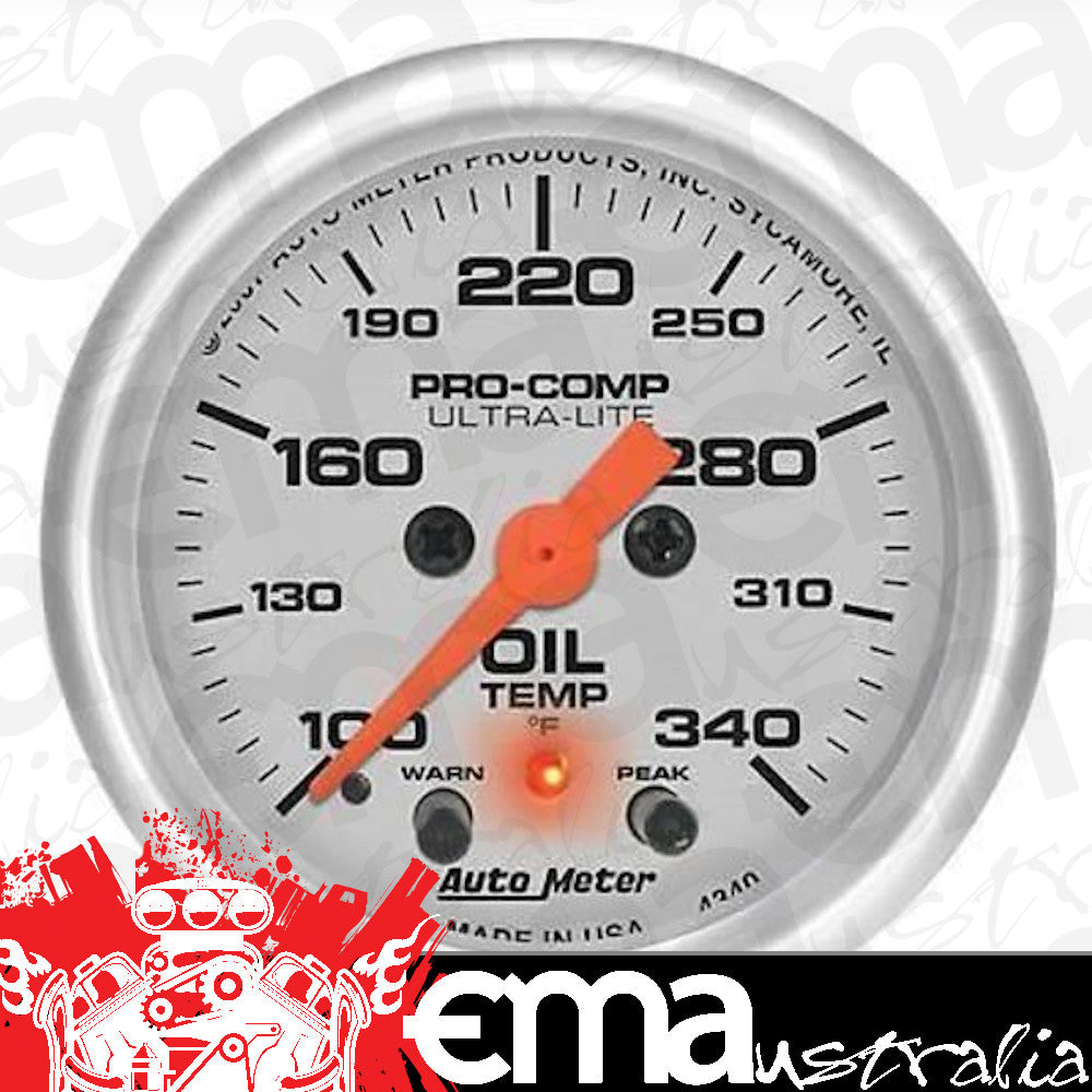 AutoMeter AU4340 Ultra-Lite 2-1/16" Elec Oil Temperature Gauge 100-340F