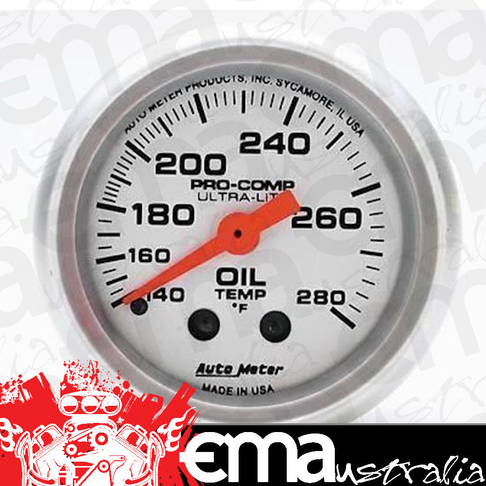 AutoMeter AU4341 Ultra-Lite 2-1/16" Mech Oil Temperature Gauge 140-280F