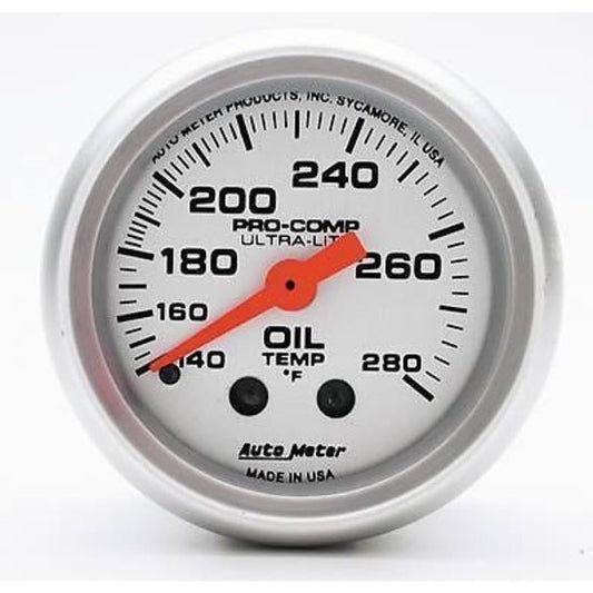 AutoMeter AU4341 Ultra-Lite 2-1/16" Mech Oil Temperature Gauge 140-280¶øF