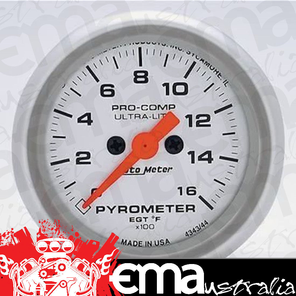 AutoMeter 4344 2-1/16" PYROMETER, 0-1600 F, ULTRA-LITE
