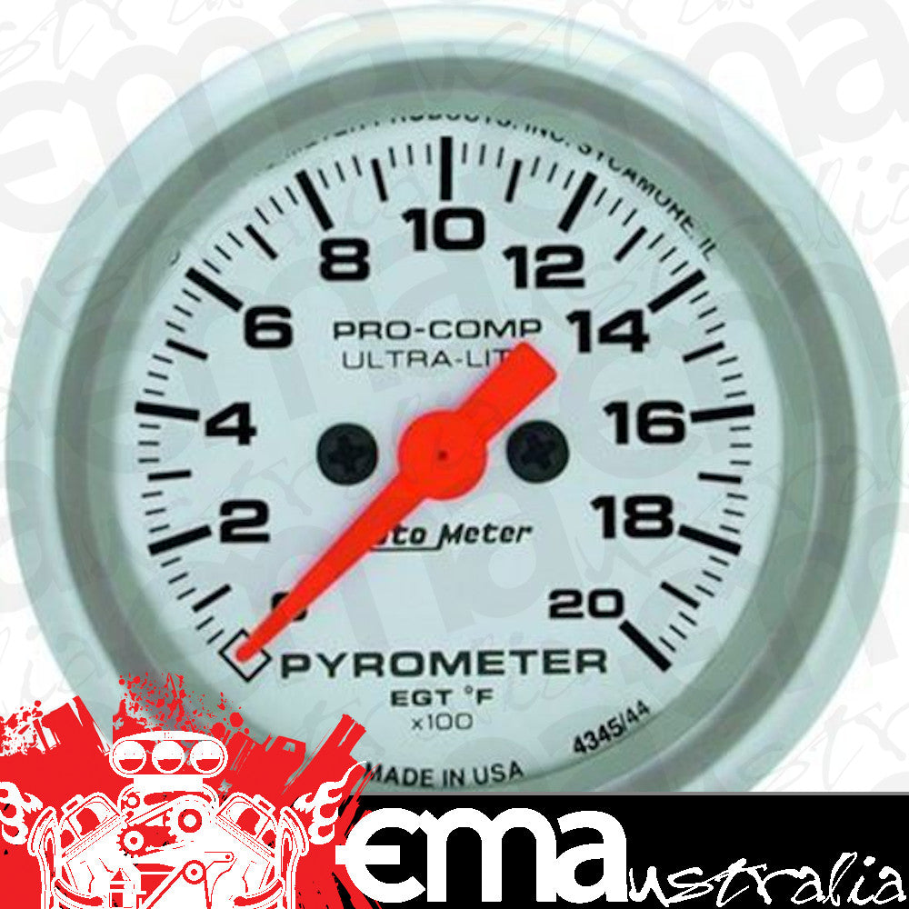 AutoMeter 4345 2-1/16" PYROMETER, 0-2000 F, ULTRA-LITE