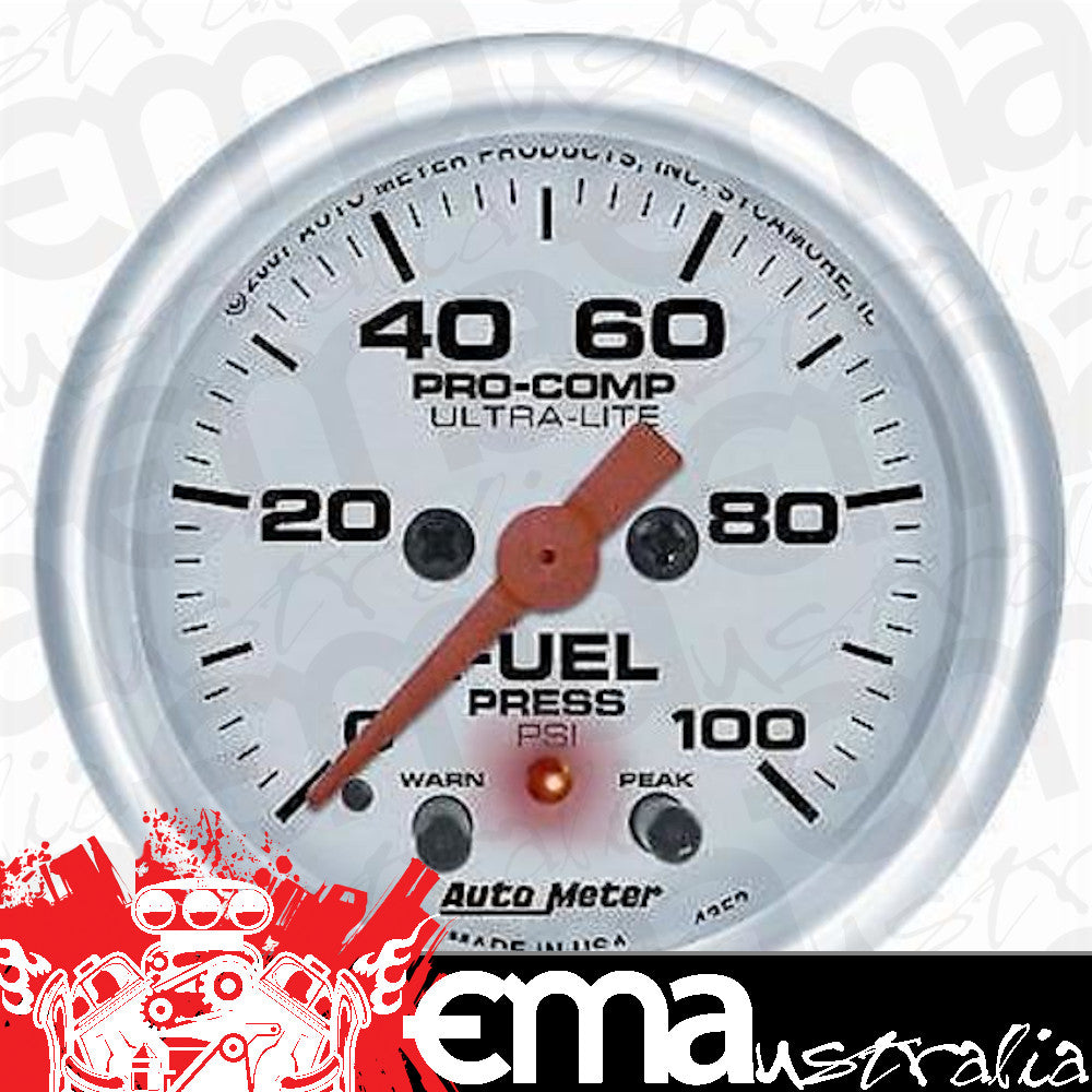 AutoMeter 4371 2-1/16" FUEL PRESSURE, 0-100 PSI, ULTRA-LITE